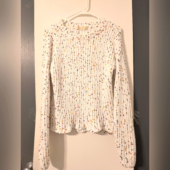 Altar's State White Sweater with Colorful Specks Long‎ Sleeved Size Small - Picture 1 of 10